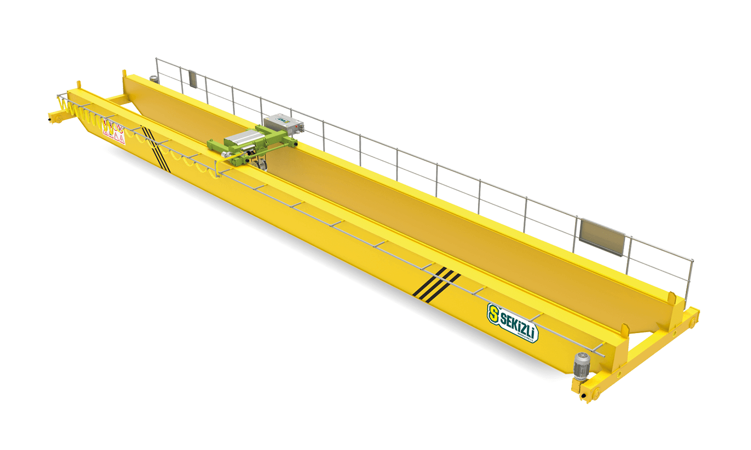 Sekizli Maquinaria y Grúas Sistemas de Grúas Eléctricas, Grúas Puente Viajeras, Grupos de Elevación, Grúas Pórtico, Grúas de Brazo, Grúas para Procesos Especiales, Grúas con Cabina, Plataforma de Carga Eléctrica, Vehículos de Transferencia con Ruedas de Batería, Vehículos de Transferencia sobre Rieles a Batería, Repuestos, Grúas Monorraíl, Grúas Móviles, Grúas Puente Doble Viga, Grúas Puente Simple Viga, Grúas Pórtico, Grúas Pórtico con Voladizo, Grúas Semi-Pórtico, Grúas de Brazo, Grúas de Consola, Grúas Móviles Rotativas (360°), Grúas Automatizadas, Grúas Neumáticas a Prueba de Explosiones, Grúas Móviles de Eje, Grúas Móviles Automatizadas, Grúas Puente Doble Viga con Cabina, Grúas Pórtico Doble Viga con Cabina, Transportadores de Carga con Batería - Sistema de Riel Rotativo (RGV), Vehículos de Transferencia de Carga con Batería, Transportadores de Carga con Batería - Sistema de Riel (RGV), Transportadores de Carga por Cable - Sistema de Riel, Repuestos Bloques de Gancho, Pines de Carga, Interruptores de Sobrecarga, Dispositivos de Control de Velocidad, Control Remoto, Tableros Eléctricos, Sistemas de Transporte de Cables, Sistemas de Barra Cerrada, Sistemas de Tambor, Tambores de Recogida de Cables, Frenos Eldro, Ruedas de Grúa, Plataformas de Mantenimiento, Guías de Cable, Interruptores T, Frenos Electromagnéticos, Sensores de Colisión